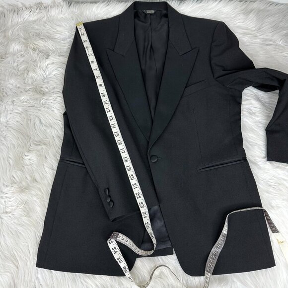 After Six Men's Black Formal One Button Minimalist Tuxedo Prom Suit Coat 41 S - Picture 9 of 10
